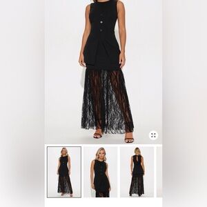 Fashion Nova Black Lace Maxi Dress